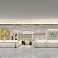Modern Luxury Jewelry Store Interior With Marble Counters And Chandelier Lighting