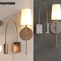 Modern Unique shaped Wall Lamps With Curved Metal Frame And Soft White Shade