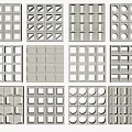 Decorative White Architectural Components With Assorted Geometric Lattice And Hollow Patterns 3d model