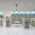 Pharmacy Store With Well Organized Shelves Various Medicines Bright Lighting And Neat Shopping Environment