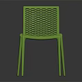 Modern Green Plastic Chair With Perforated Mesh Back And Seat Design