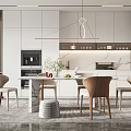 Modern Dining Table and Chair Combination Dining Table and Chair Set 3d model