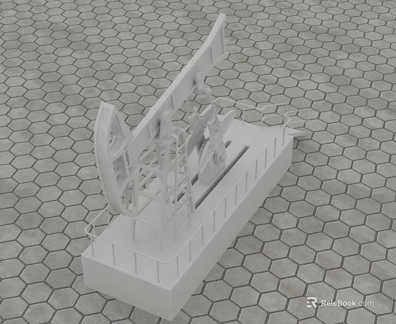 White Swing Door Model Structure With Metal Frame And Hexagonal Floor Tiles 3d model 