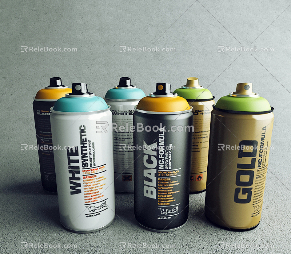 Paint cans 3d model