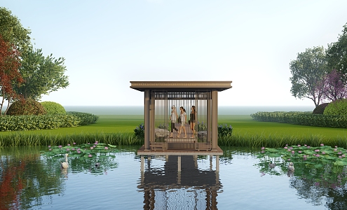 Modern Pavilion Landscape Pavilion 3d model