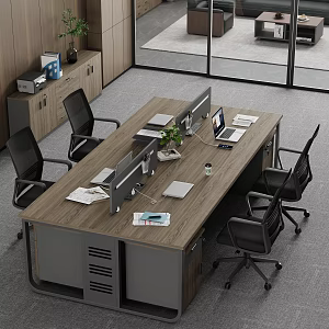 Modern Office Staff Desk Staff Desk Office Desk and Chair Office Screen Card Sit 3d model