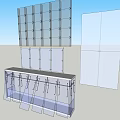 Modern Sideboard With Transparent Glass Doors And Multiple Storage Shelves