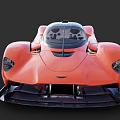 Orange Racing Sports Car With Aerodynamic Features And Sleek Body