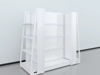 White Open Design Display Shelving Unit With Multi Tiered Shelves For Retail Display Use 3d model