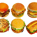 Assorted Hamburgers With Diverse Toppings Fresh Ingredients Different Patty Types And Sesame Buns