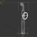 Industrial Vertical Mechanical Device With Gray Body And Orange Stripes Handwheel