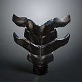 Ancient Metallic Weapon With Intricate Curved Blade And Layered Structure 3d model