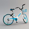Silver And Blue Urban Commuter Bicycle With Front Basket Rear Light And Lightweight Frame