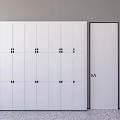 White Storage Cabinet Design With Multiple Doors In Indoor Setting Near Other Cabinets