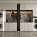 Modern Bathroom Cabinet Frame With Washing Machines And Marble Backsplash Storage Cabinets