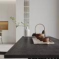 Modern Living Dining Room Interior With Light Gray Sofa Beige Armchair And Round Coffee Table