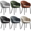 Modern Beige Fabric Armchair With Black Metal Legs And Multiple Color Options