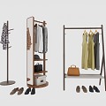 Silly raw wood hanger hanger coat rack 3d model