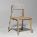 Simple Modern Dining Chairs With Wooden Frame And Gray Padded Seats