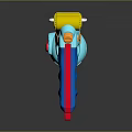 Colorful Plastic Water Gun Toy With Blue Red Yellow Design For Kids Play