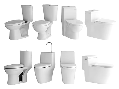 Various Modern Toilet Designs With Different Styles And Bathroom Spaces 3d model