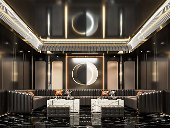Light Luxury KTV Box Sofa Seat Chandelier Singer Coffee Table 3d model