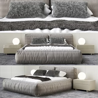 Modern Double Bed 3d model