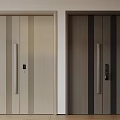 Modern Double Doors with Light and Dark Vertical Stripes Design Features 3d model