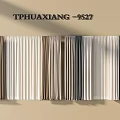 Textured Pleated Curtains In Beige Gray Brown Tones For Modern Interior Decoration