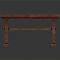 Solid Wood Rustic Table With Unique Sturdy Leg Design And Smooth Tabletop
