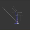 Various Types of Construction Crane Scale Models on Reflective Display Surface