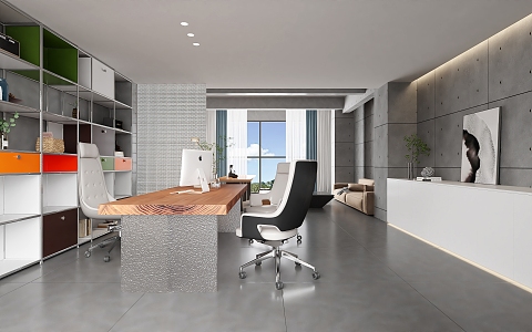 modern general manager office 3d model