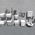 TOTO Various Toilet Types with Bathroom Accessories in Modern Bathroom Setting