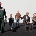 Men In Various Outfits Standing Walking And Sitting In Different Poses 3d model