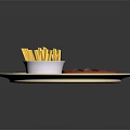 Delicious Steak Meal With French Fries Fried Egg And Cranberries On Plate