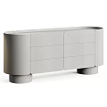 Modern Storage Cabinet With Rounded Base Wooden Finish And Multiple Color Options