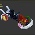 Red And Black Go Kart With Number 46 Black Seat Silver Exhaust Pipes Black Tires