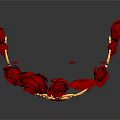 Elegant Crown With Red Roses Golden Decorations And Heart Shaped Patterns