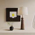 Quiet ancient solid wood table lamp 3d model