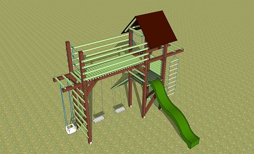 Modern play equipment Children's facilities Slide 3d model