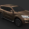 Brown Nissan SUV With Roof Rails Alloy Wheels And Front Grille Design