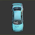 Anime Girl Character on Turquoise Car Model with Racing Design and Graphics
