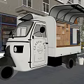 Modern Vans Mobile Stall Tricycle 3d model