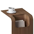 Modern Minimalist Wooden Side Tables Dark and Light Tones with Smooth Lines for Living Room