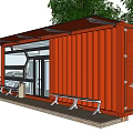 Modern Container Unattended Selling Container 3d model