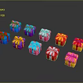 Colorful Decorative Gift Boxes With Ribbon Bows And Vibrant Patterns For Daily Use
