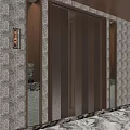 Elegant Modern Double Door With Herringbone Pattern And Marble Wall Decorations