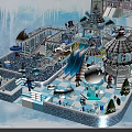 Ice Snow Themed Playground With Slides Polar Bear Decorations Ice Houses And Snowflakes