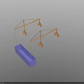Industrial Equipment Yellow Metal Frame Support Structure With Mechanical Components Design