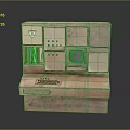 Textured Modular Control Console With Colorful Buttons Display Screen And Drawer